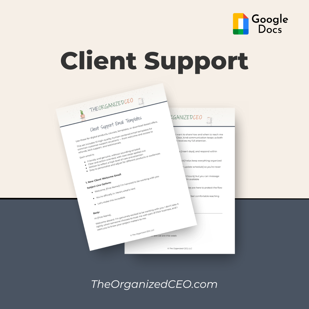 Client Support - Google Doc Email Templates