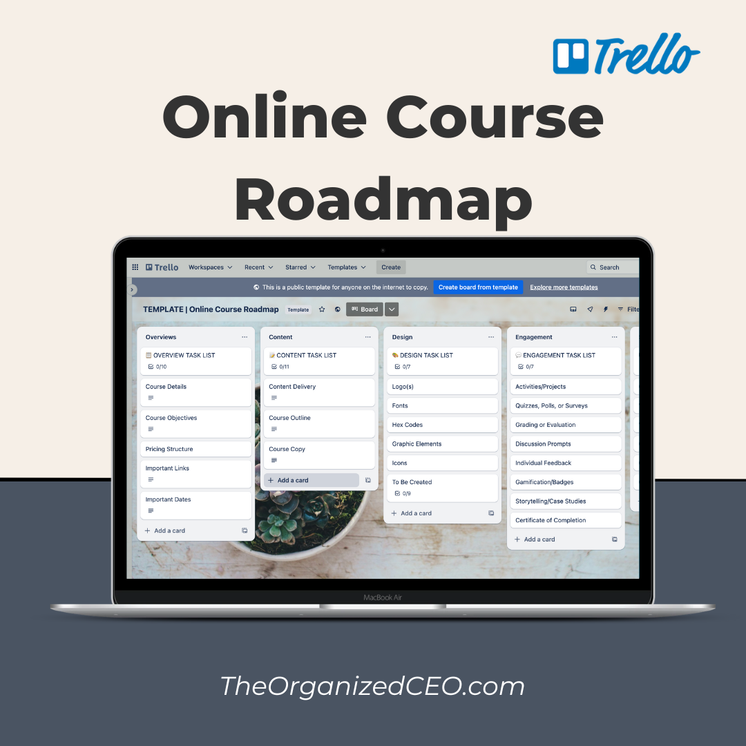 Online Course Roadmap - Trello Template