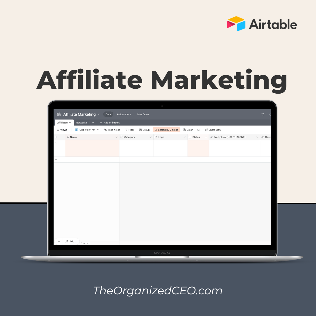 Affiliate Marketing - Airtable Template