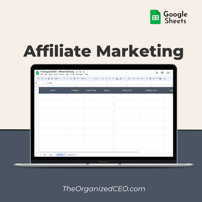 Affiliate Marketing - Google Sheet Template