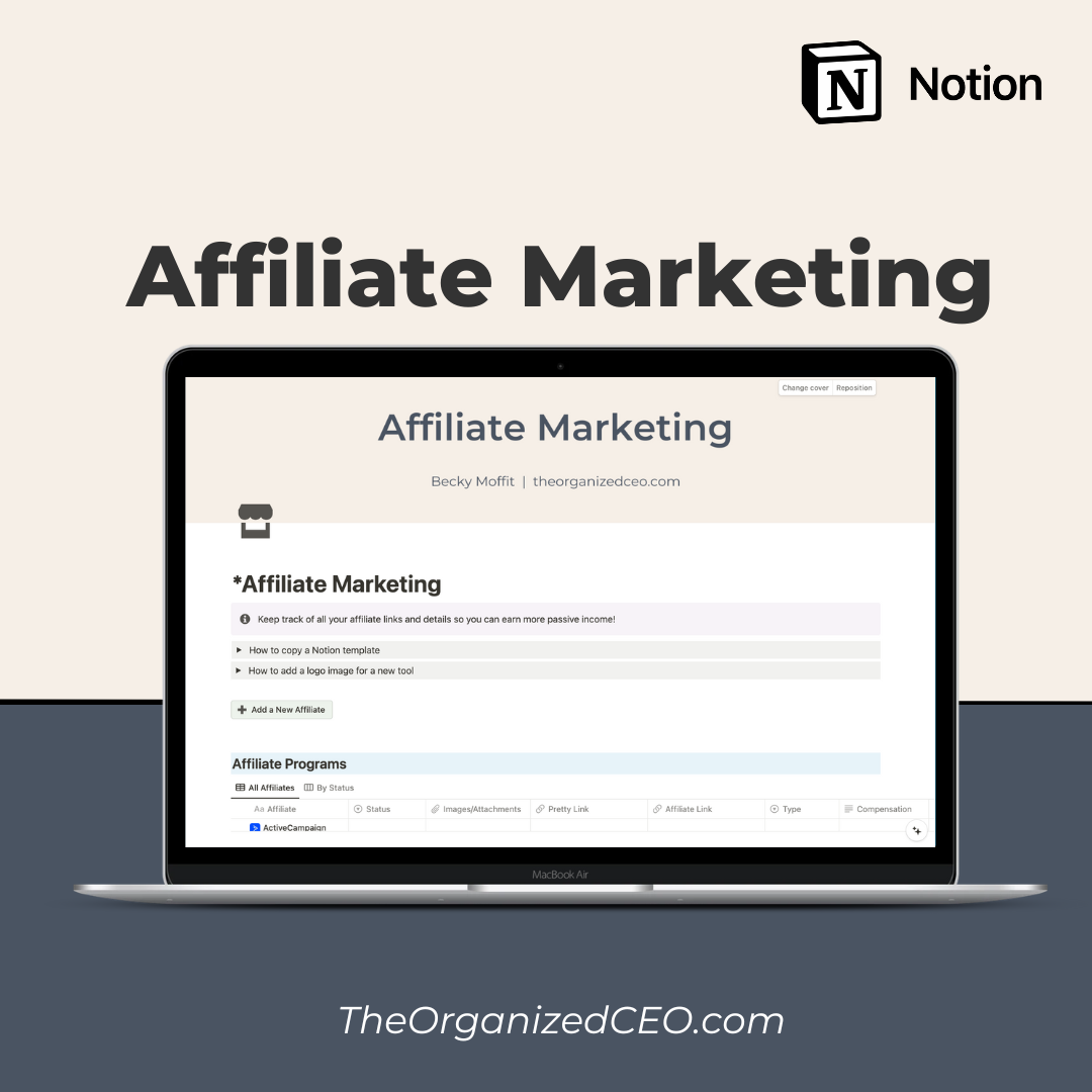 Affiliate Marketing - Notion Template