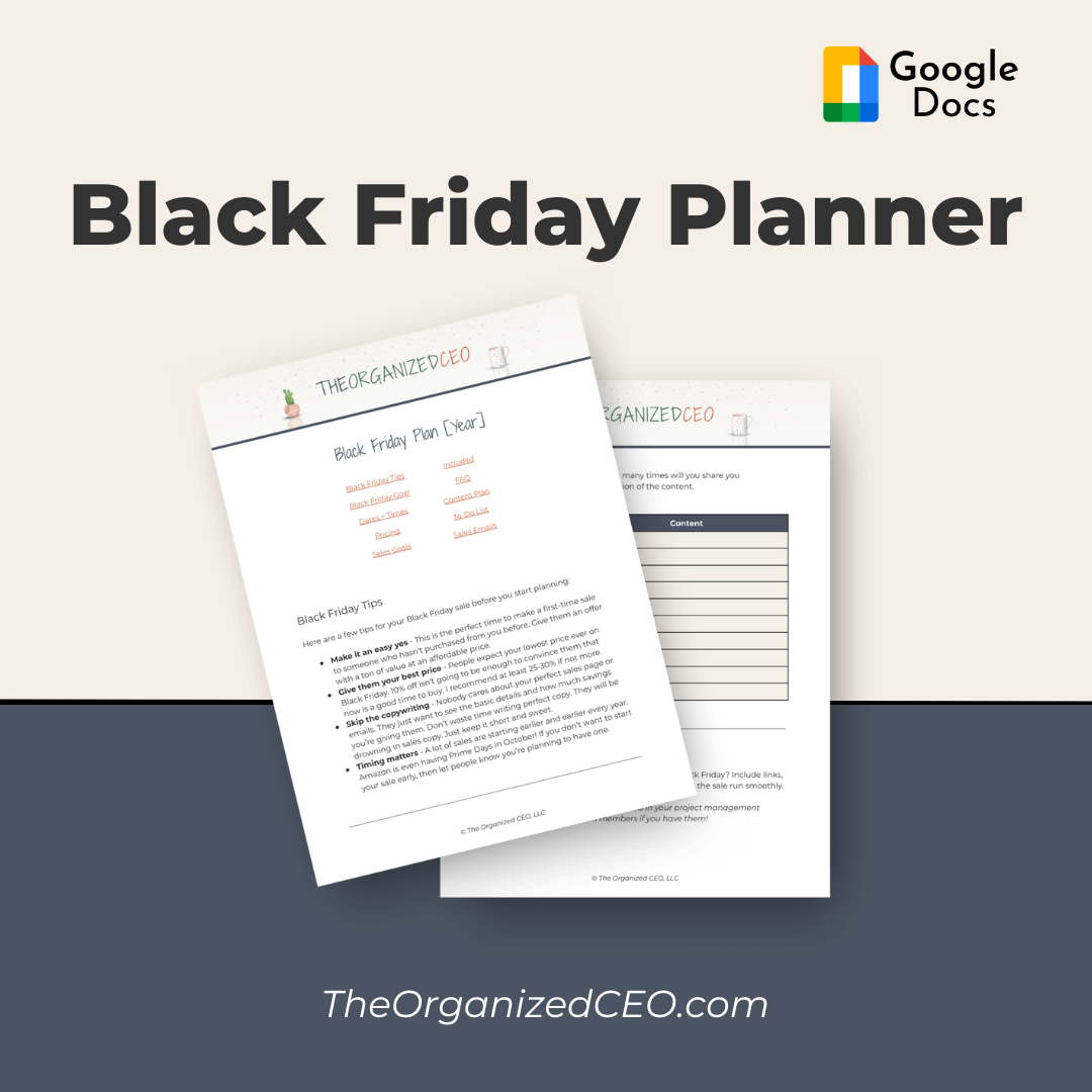Black Friday Planner - Google Doc Template