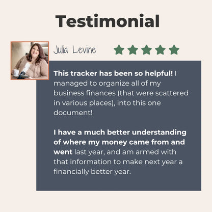 Business Finance Tracker testimonial