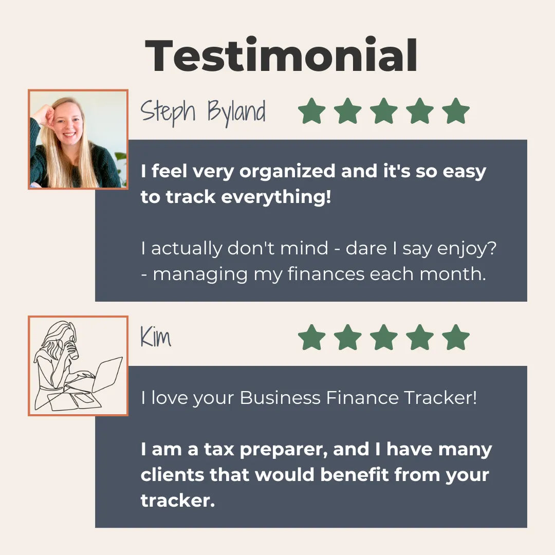 Business Finance Tracker testimonials