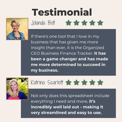 Business Finance Tracker testimonials