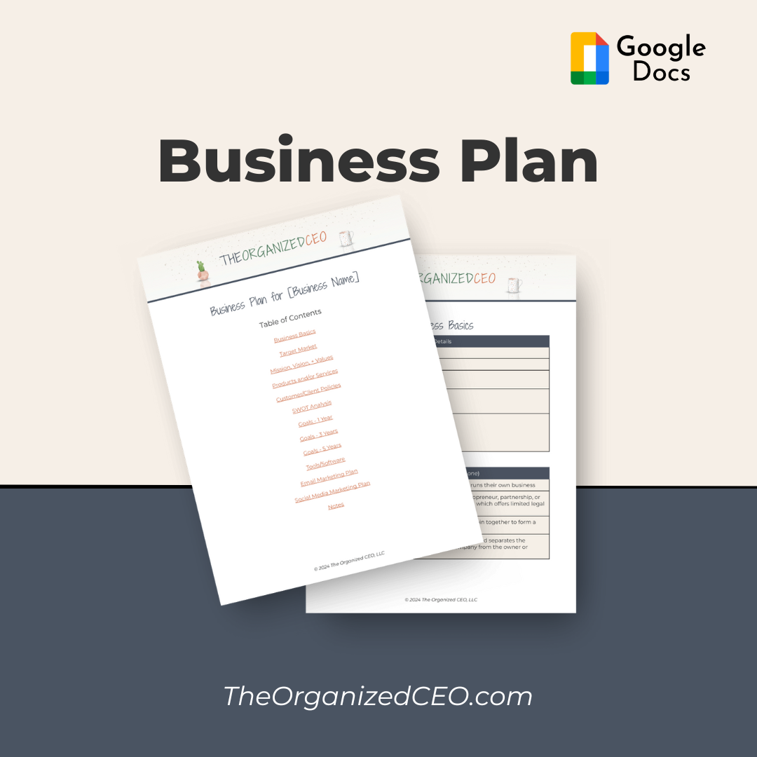 Business Plan - Google Doc Template