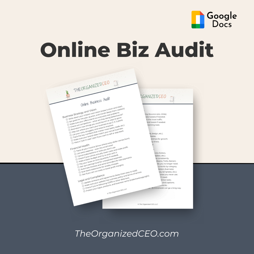 Online Business Audit - Google Doc Template