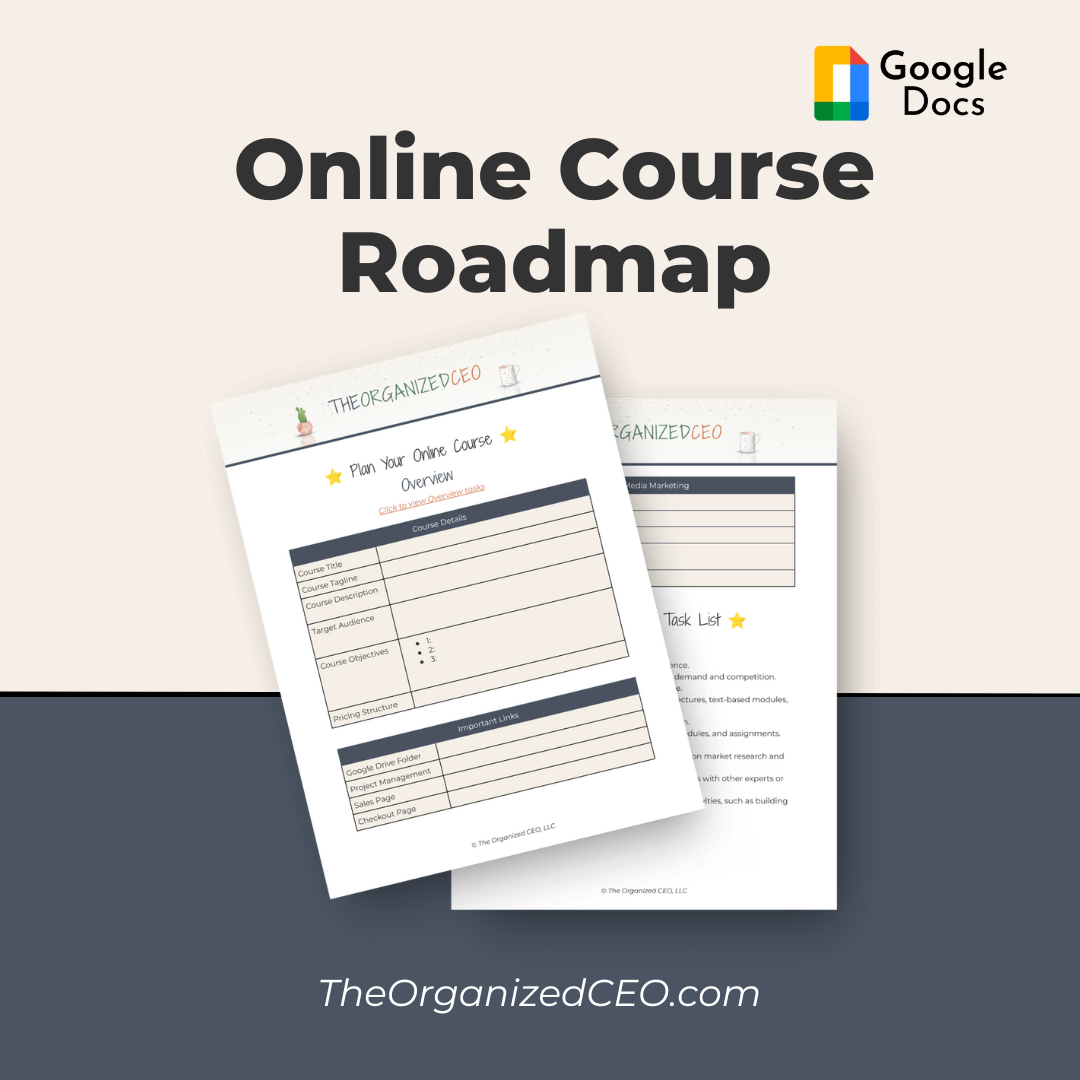 Online Course Roadmap - Google Doc Template