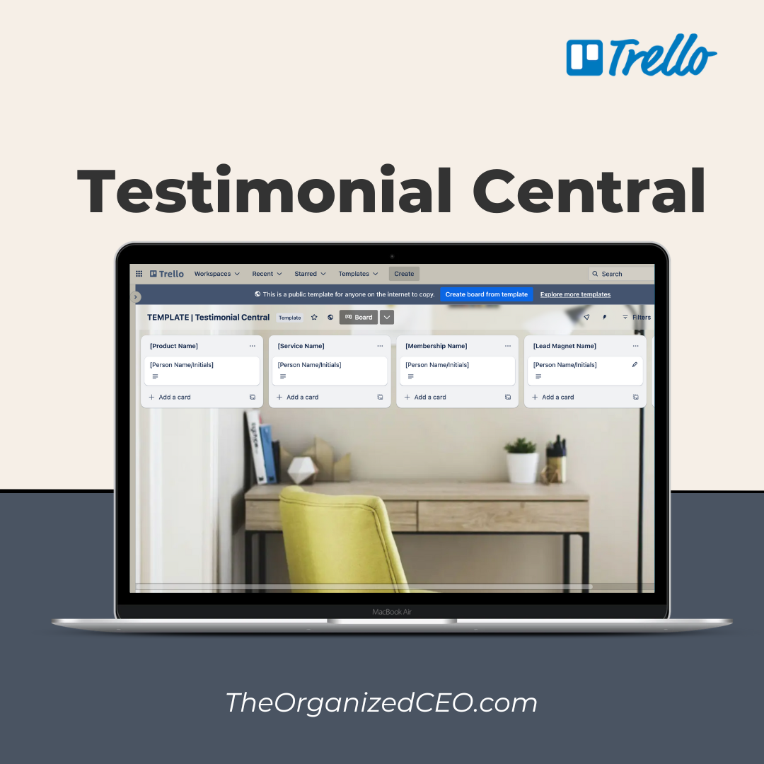 Testimonial Central - Trello Template
